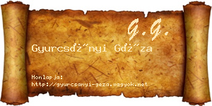Gyurcsányi Géza névjegykártya